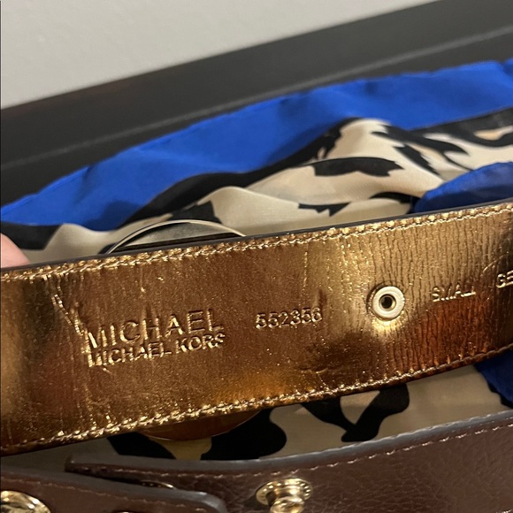 Michael Kors Dark Brown Belt with Gold Accents NWOT - Picture 3 of 3